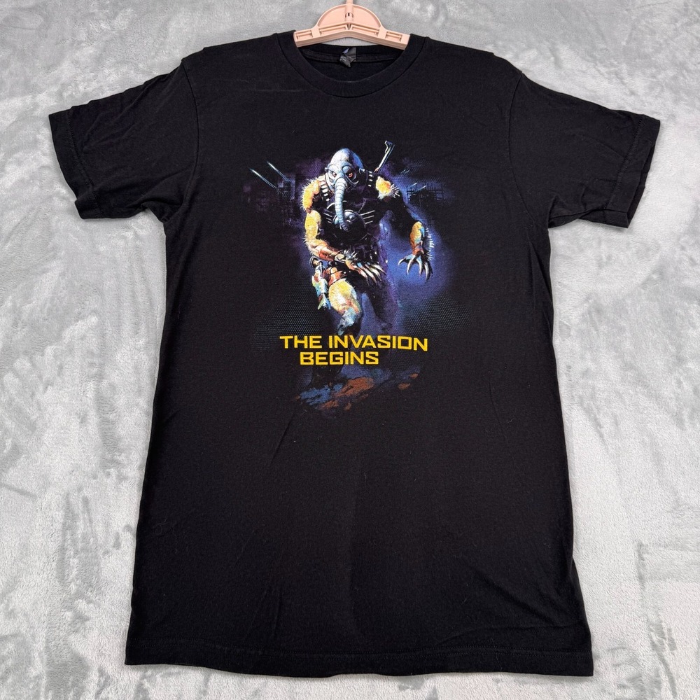 Battlefield Earth Hubbard Men's Medium Black The Invasion Begins Graphic T-Shirt